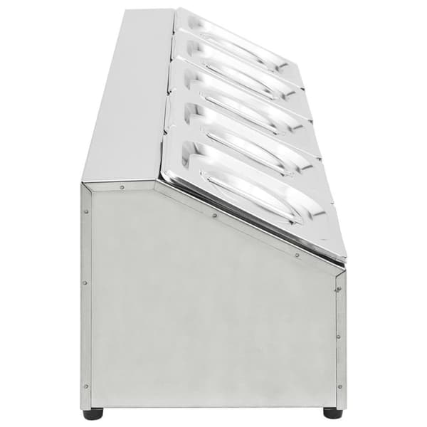 vidaXL GN-beholder med 5 GN 1/6 beholdere rustfritt stål