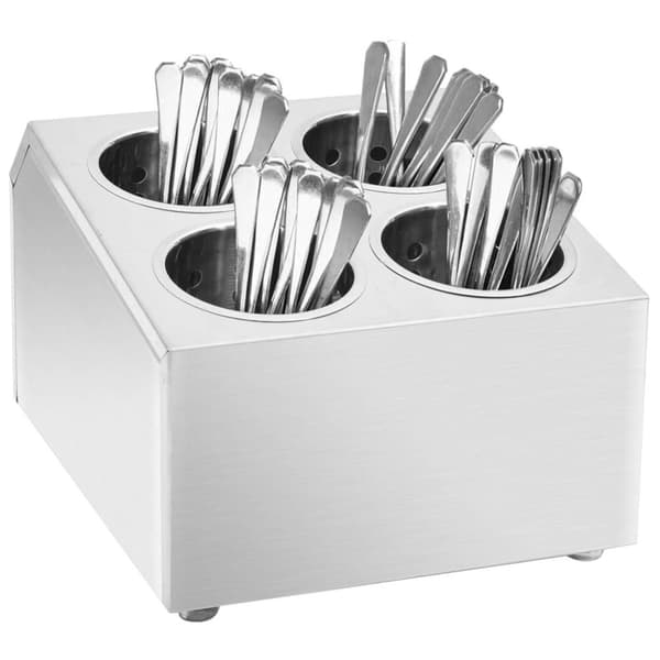 vidaXL bestikholder 4 rum firkantet rustfrit stål