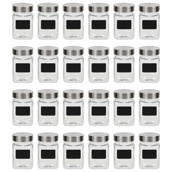 vidaXL opbevaringsglas med etiket 24 stk. 300 ml