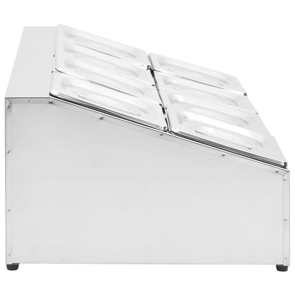 vidaXL GN-beholder med 8 GN 1/6 beholdere rustfritt stål