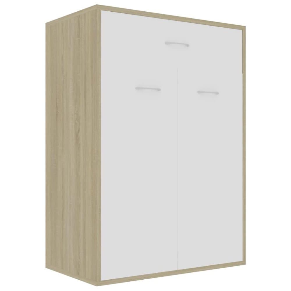 vidaXL skoreol 60x35x84 cm spånplade hvid og sonoma-eg