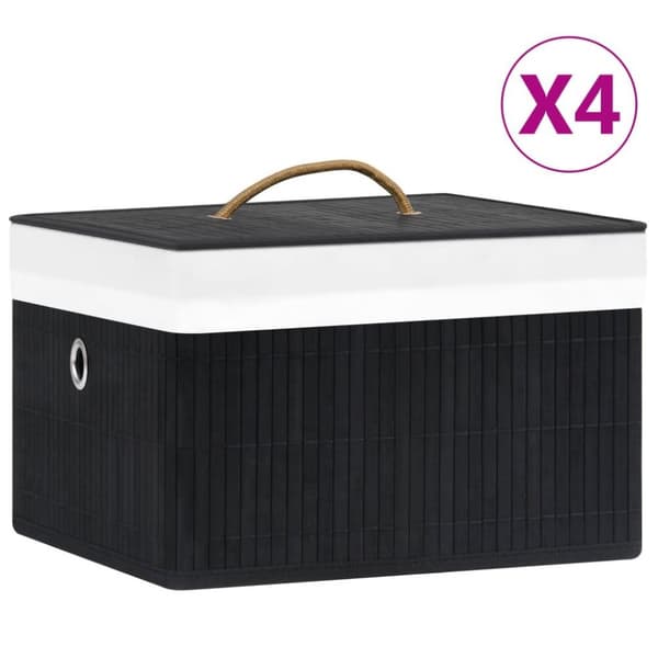 vidaXL opbevaringskasser 4 stk. bambus sort