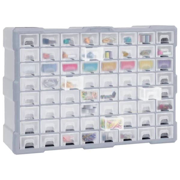 vidaXL Sortimentskap med 64 skuffer 52x16x37,5 cm
