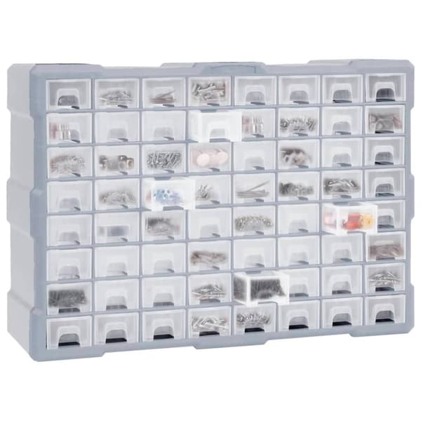 vidaXL Sortimentskap med 64 skuffer 52x16x37,5 cm