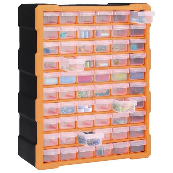 vidaXL skuffereol med 60 skuffer 38x16x47,5 cm