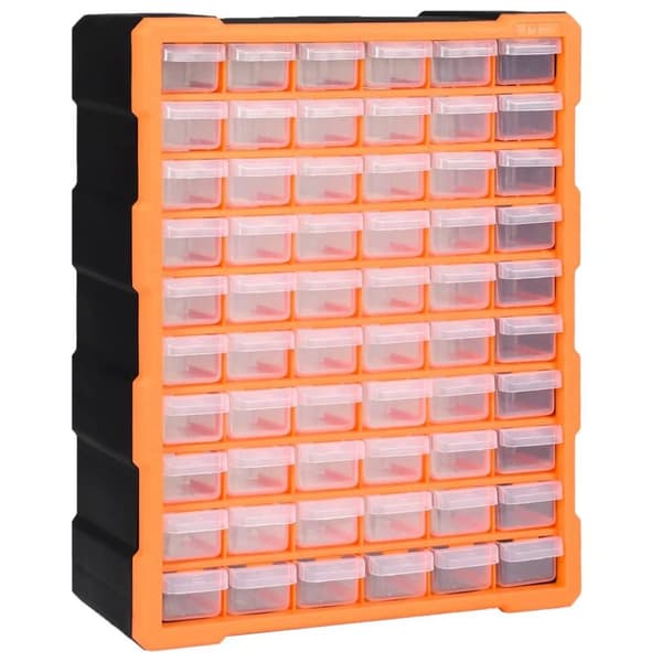 vidaXL skuffereol med 60 skuffer 38x16x47,5 cm