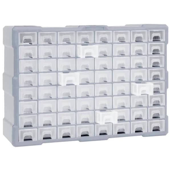 vidaXL skuffereol med 64 skuffer 52x16x37,5 cm