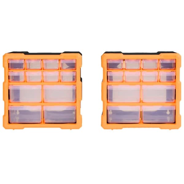 vidaXL Monilaatikko järjestelijä 12 laatikolla 2 kpl 26,5x16x26 cm