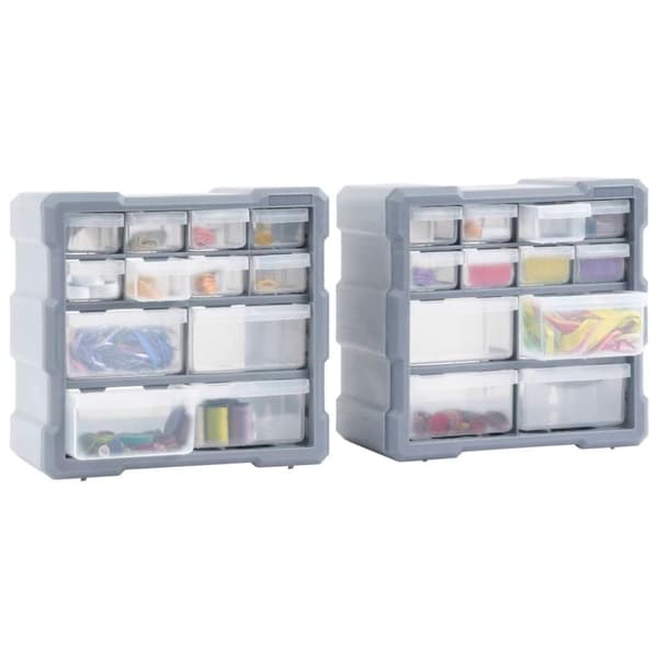 vidaXL skuffereoler med 12 skuffer 2 stk. 26,5x16x26 cm