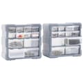 Miniatyrbillede 2 af 9: vidaXL skuffereoler med 12 skuffer 2 stk. 26,5x16x26 cm