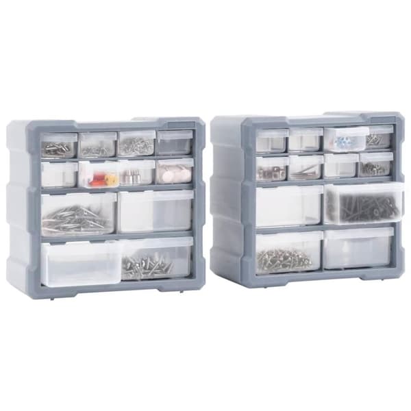 vidaXL skuffereoler med 12 skuffer 2 stk. 26,5x16x26 cm
