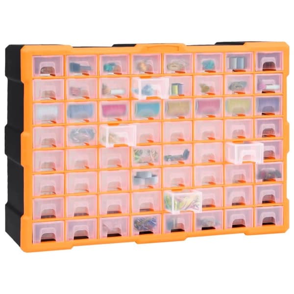 vidaXL Sortimentskap med 64 skuffer 52x16x37,5 cm