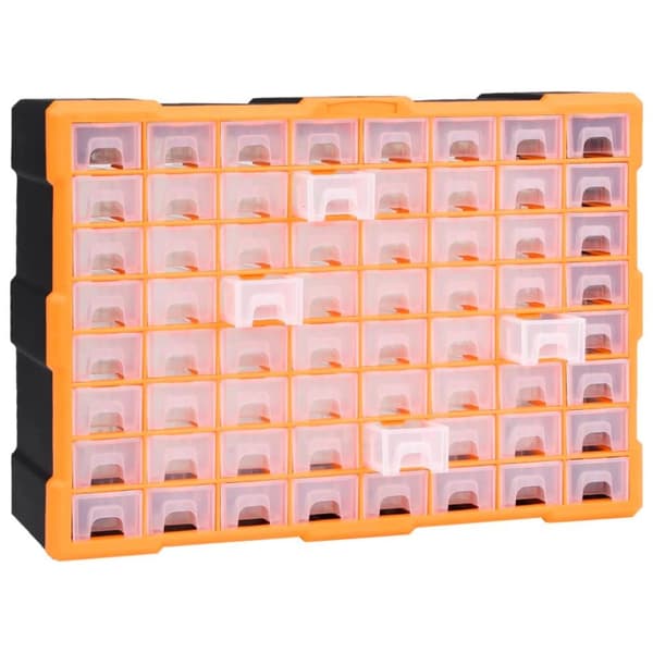 vidaXL Sortimentskap med 64 skuffer 52x16x37,5 cm