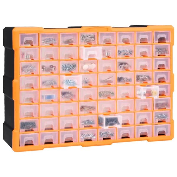 vidaXL Sortimentskap med 64 skuffer 52x16x37,5 cm