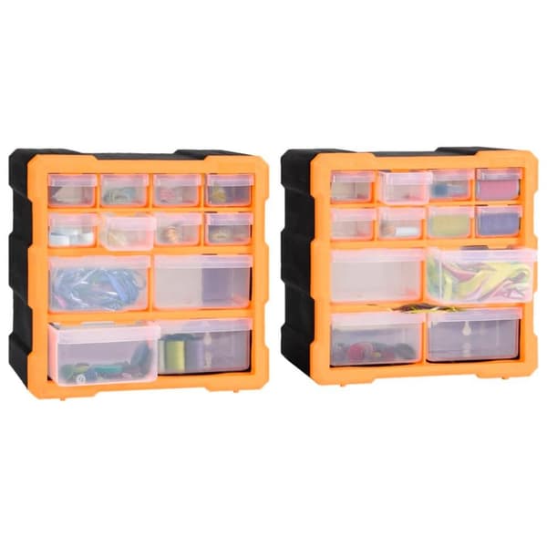 vidaXL Sortimentskap med 12 skuffer 2 stk 26,5x16x26 cm