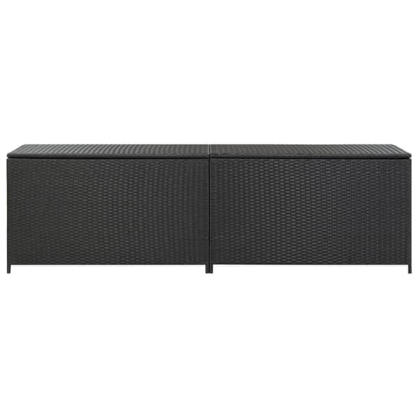 vidaXL Puutarhan säilytyslaatikko polyrottinki 200x50x60 cm musta