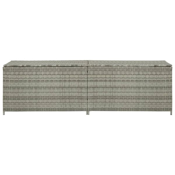 vidaXL opbevaringskasse til haven 200x50x60 polyrattan grå