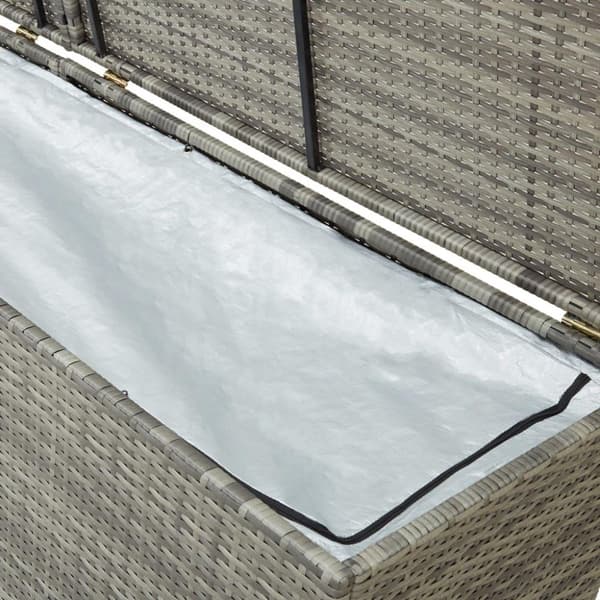 vidaXL opbevaringskasse til haven 200x50x60 polyrattan grå