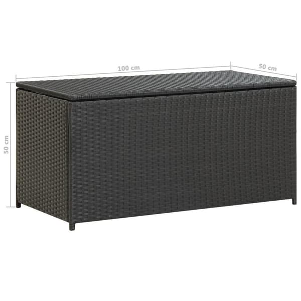 vidaXL opbevaringskasse til haven 100x50x50 cm polyrattan sort