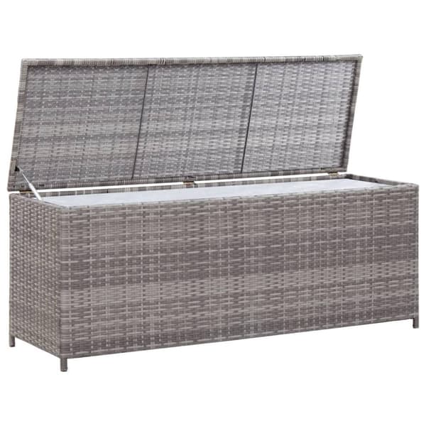 vidaXL Puutarhan säilytyslaatikko harmaa 120x50x60 cm polyrottinki