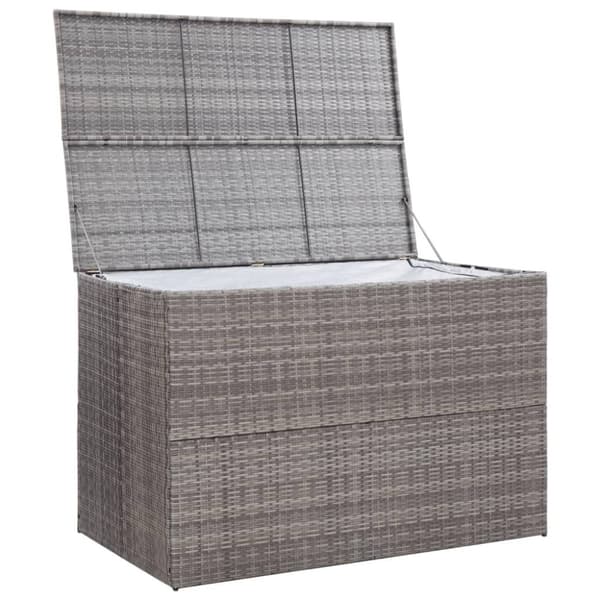 vidaXL opbevaringskasse til haven 150x100x100 cm polyrattan grå