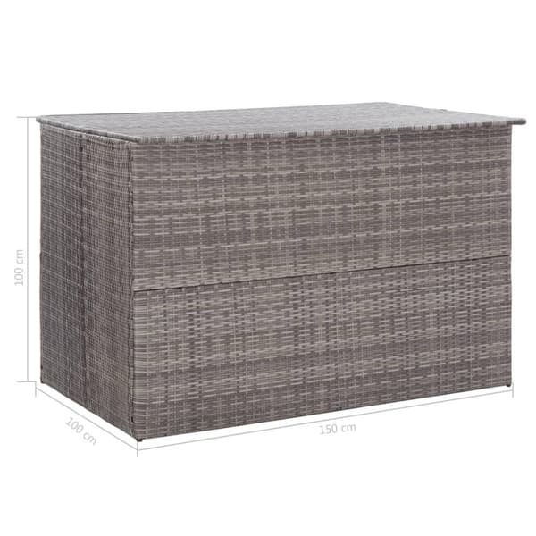 vidaXL Ulkosäilytyslaatikko harmaa 150x100x100 cm polyrottinki
