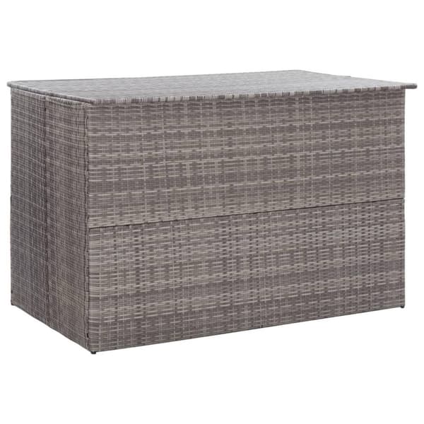 vidaXL opbevaringskasse til haven 150x100x100 cm polyrattan grå