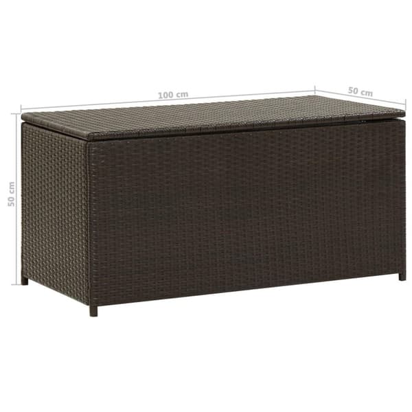 vidaXL Puutarhan säilytyslaatikko polyrottinki 100x50x50 cm ruskea