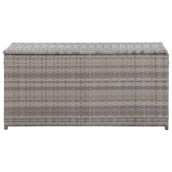 vidaXL Puutarhan säilytyslaatikko polyrottinki 100x50x50 cm harmaa