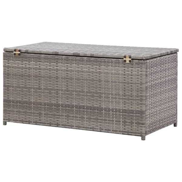 vidaXL Puutarhan säilytyslaatikko polyrottinki 100x50x50 cm harmaa