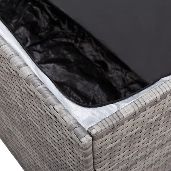 vidaXL Puutarhan säilytyslaatikko polyrottinki 100x50x50 cm harmaa