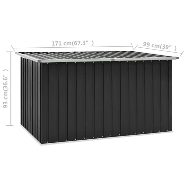 vidaXL Puutarhan varastoarkku antrasiitti 171x99x93 cm