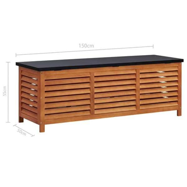 vidaXL Puutarhan varastolaatikko 150x50x55 cm täysi eukalyptuspuu