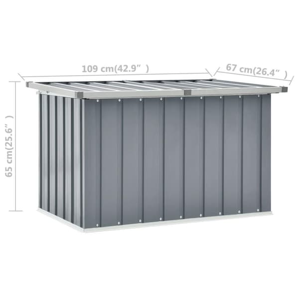 vidaXL opbevaringskasse til haven 109x67x65 cm grå