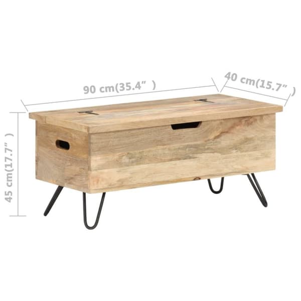 vidaXL Kiste 90x40x45 cm heltre mango