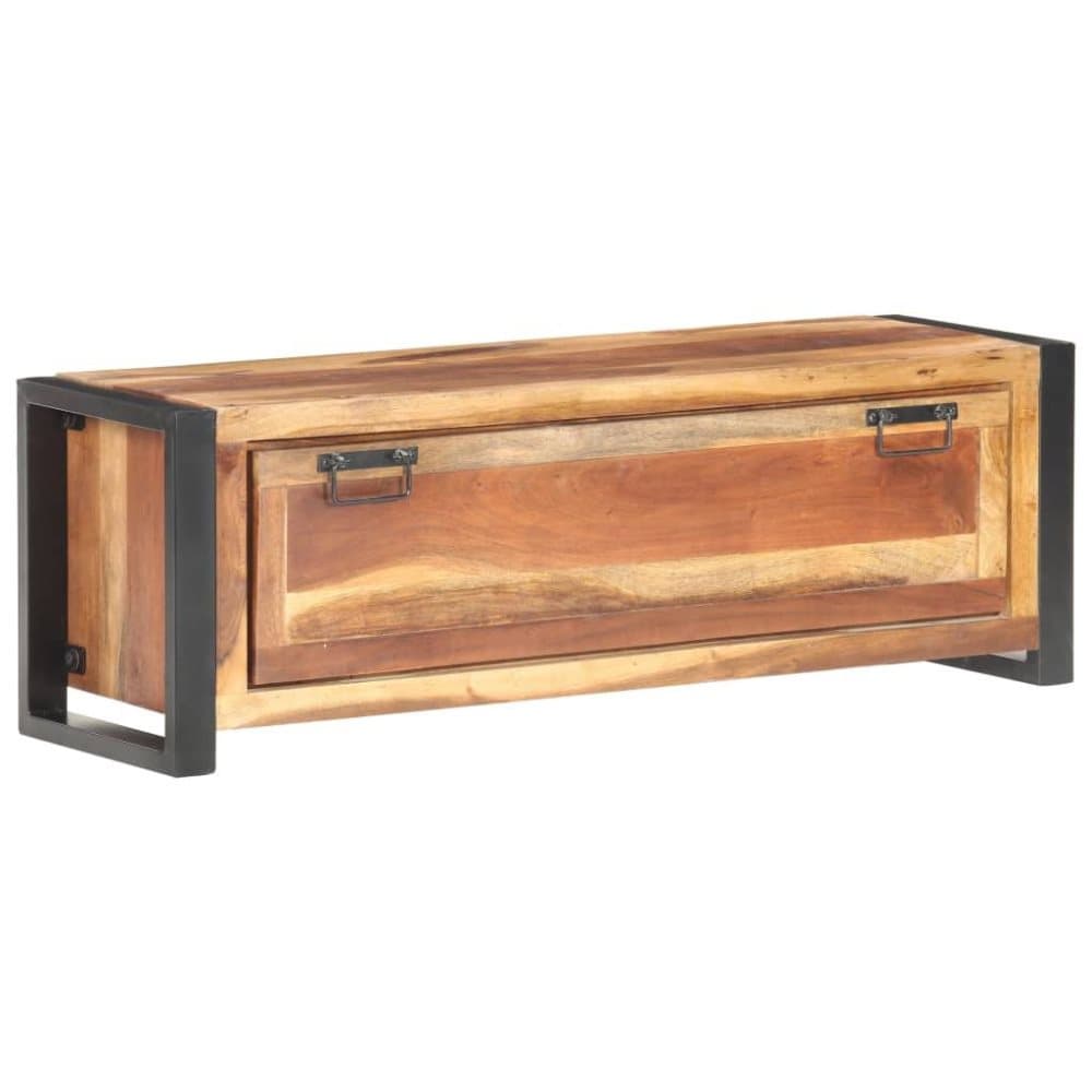 vidaXL skoskab 120x35x40 cm massivt træ med sheeshamfinish