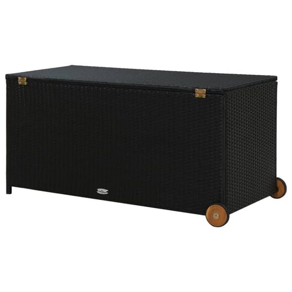 vidaXL Puutarhan säilytyslaatikko musta 120x65x61 cm polyrottinki