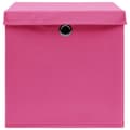 Miniatyrbillede 5 af 7: vidaXL opbevaringskasser med låg 10 stk. 28x28x28 cm pink