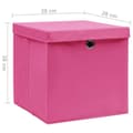 Miniatyrbillede 6 af 7: vidaXL opbevaringskasser med låg 10 stk. 28x28x28 cm pink