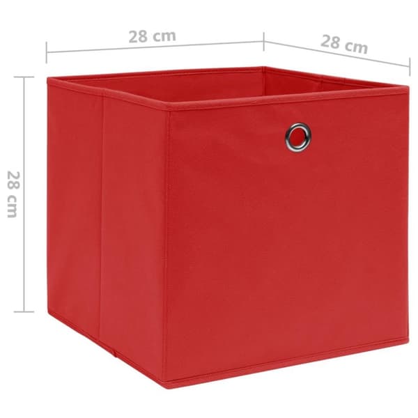 vidaXL Säilytyslaatikot 10 kpl kuitukangas 28x28x28 cm punainen