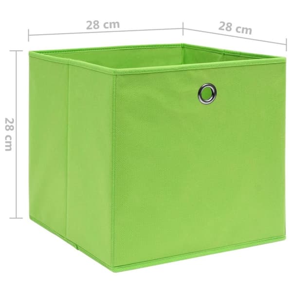 vidaXL opbevaringskasser 4 stk. ikke-vævet stof 28x28x28 cm grøn