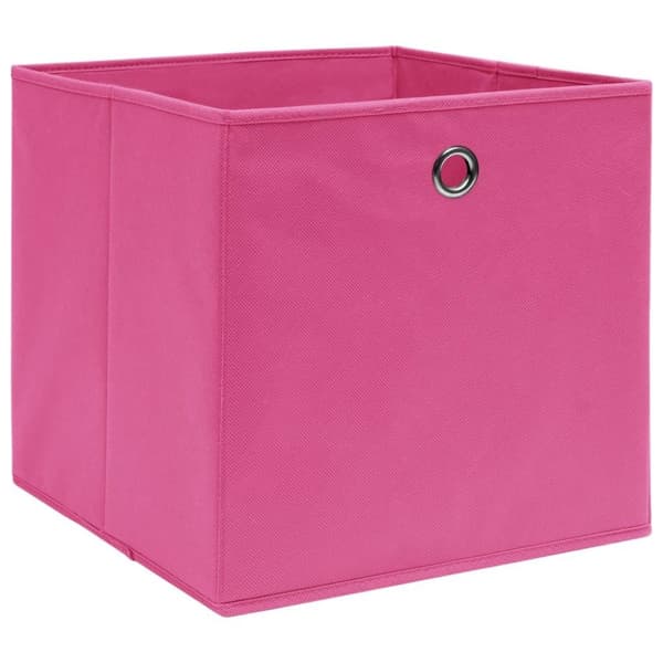 vidaXL opbevaringskasser 4 stk. 28x28x28 cm uvævet stof lyserød