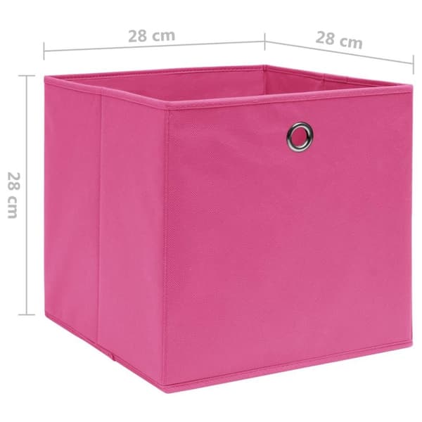 vidaXL opbevaringskasser 4 stk. 28x28x28 cm uvævet stof lyserød
