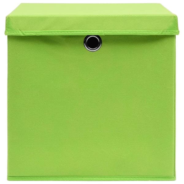 vidaXL Säilytyslaatikot kansilla 10 kpl 28x28x28 cm vihreä