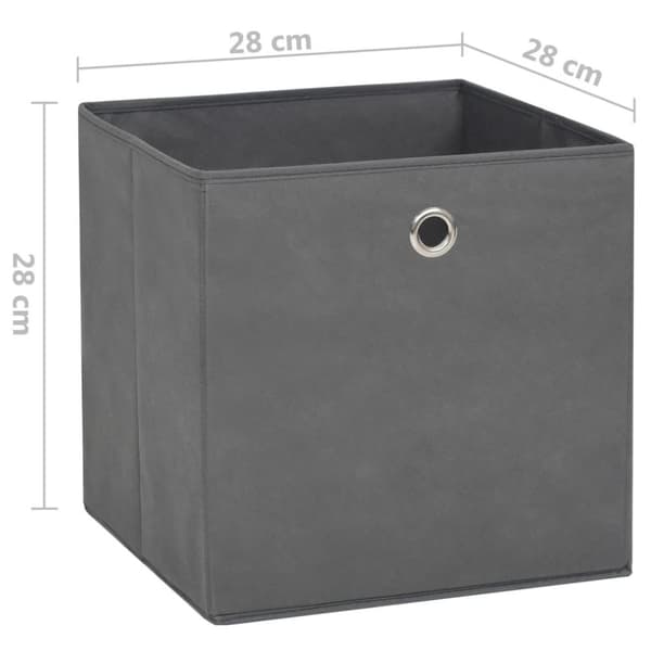 vidaXL opbevaringskasser 10 stk. ikke-vævet stof 28x28x28 cm grå