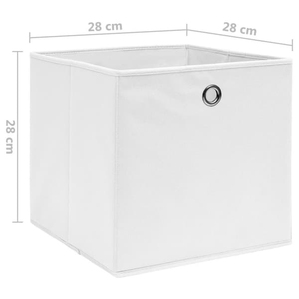 vidaXL Oppbevaringsbokser 4 stk uvevd stoff 28x28x28 cm hvit