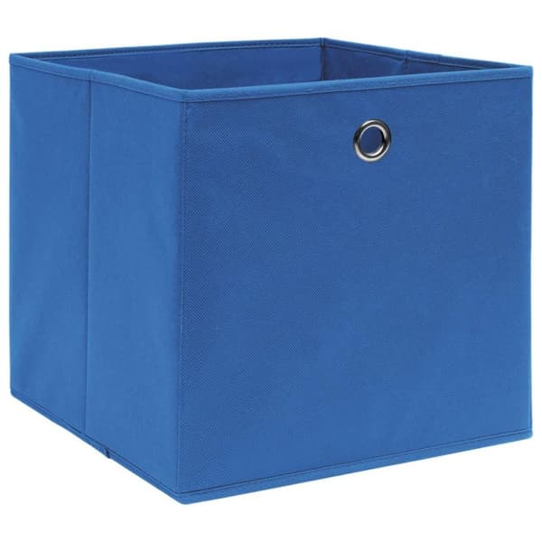 vidaXL Förvaringslådor 4 st non-woven tyg 28x28x28 cm blå