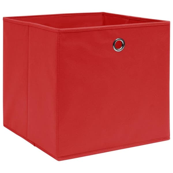 vidaXL Oppbevaringsbokser 10 stk uvevd stoff 28x28x28 cm rød
