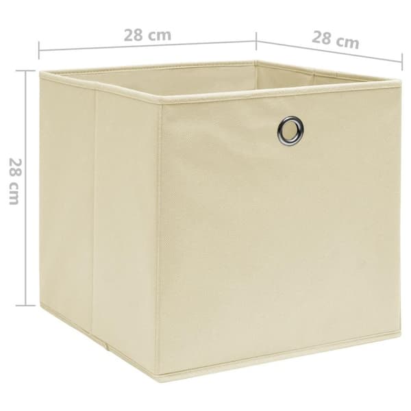 vidaXL Förvaringslådor 10 st non-woven tyg 28x28x28 cm gräddvit