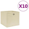 Miniatyrbild 1 av 5: vidaXL Förvaringslådor 10 st non-woven tyg 28x28x28 cm gräddvit